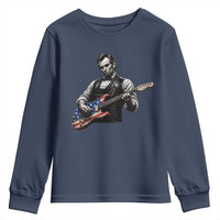 Vintage Abraham Lincoln Abe Lincoln Playing Guitar Youth Sweatshirt Humor Patriotic