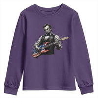Vintage Abraham Lincoln Abe Lincoln Playing Guitar Youth Sweatshirt Humor Patriotic