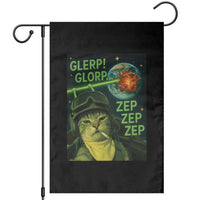 Funny UFO Alien Cat Selfie Garden Flag Retro Space Sci-Fi Cat Pilot - Wonder Print Shop