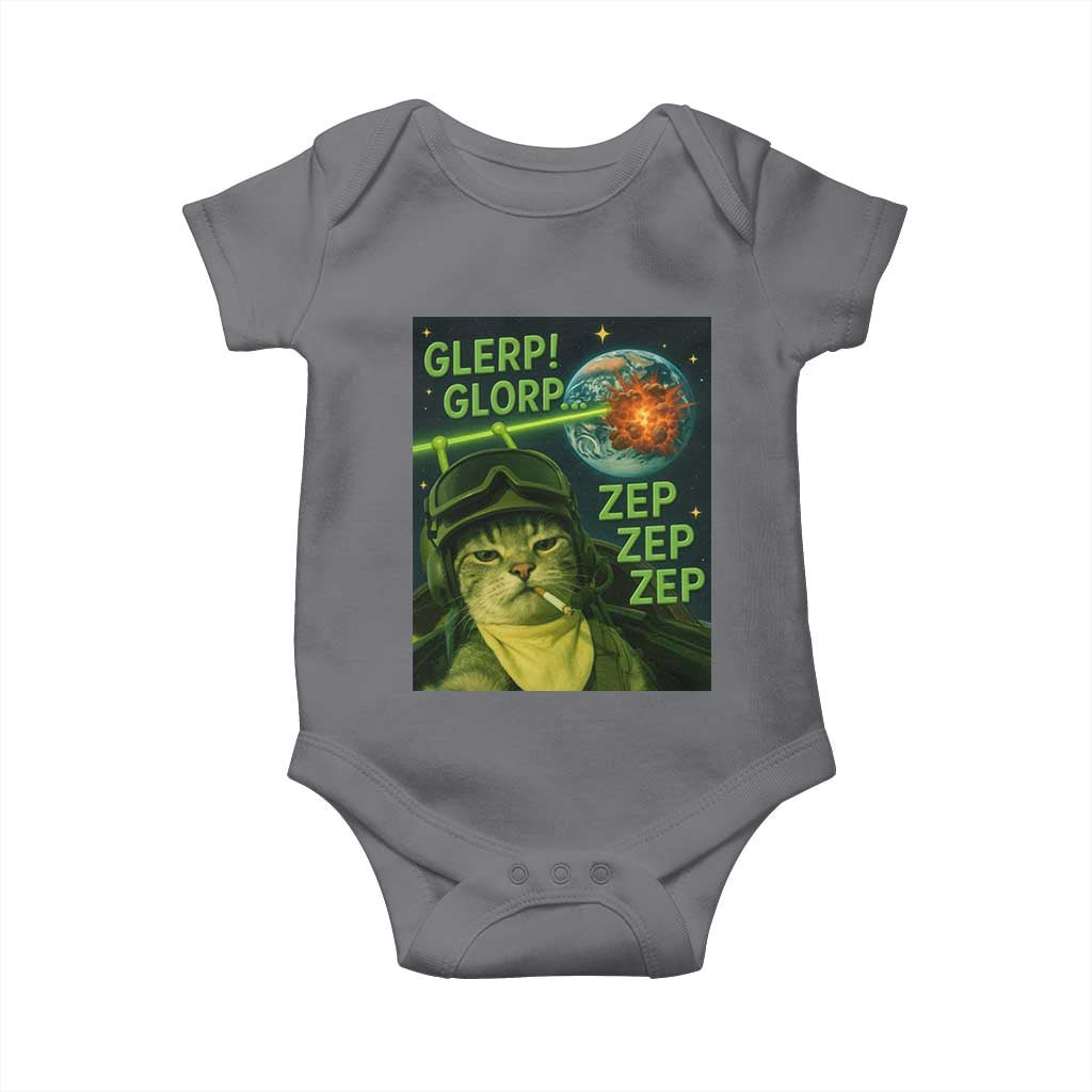 Funny UFO Alien Cat Selfie Baby Onesie Retro Space Sci-Fi Cat Pilot - Wonder Print Shop