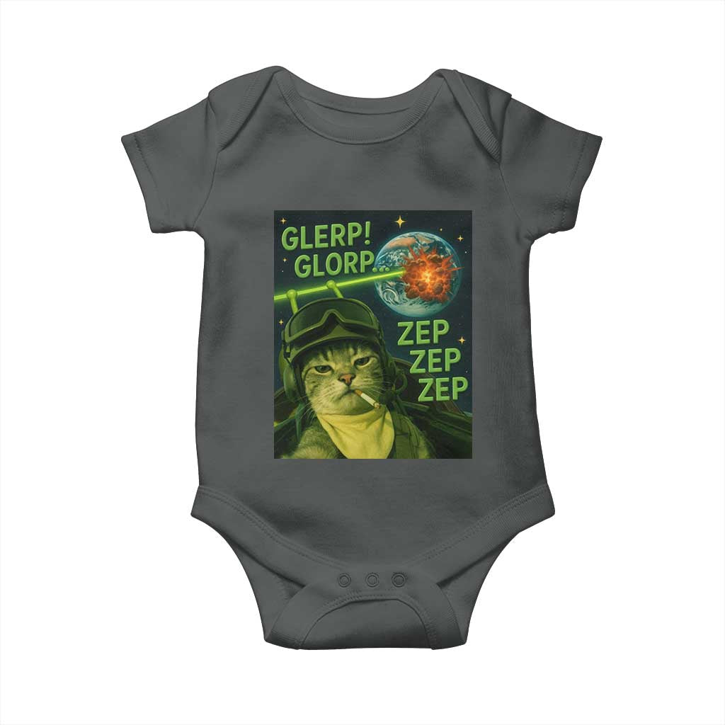 Funny UFO Alien Cat Selfie Baby Onesie Retro Space Sci-Fi Cat Pilot - Wonder Print Shop