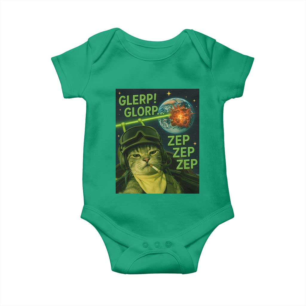 Funny UFO Alien Cat Selfie Baby Onesie Retro Space Sci-Fi Cat Pilot - Wonder Print Shop