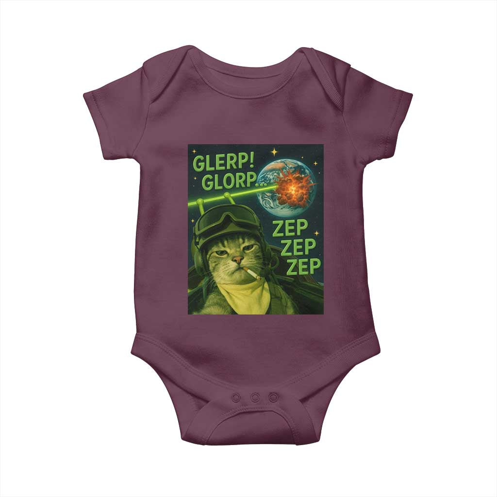 Funny UFO Alien Cat Selfie Baby Onesie Retro Space Sci-Fi Cat Pilot - Wonder Print Shop