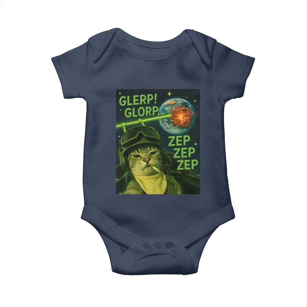 Funny UFO Alien Cat Selfie Baby Onesie Retro Space Sci-Fi Cat Pilot - Wonder Print Shop