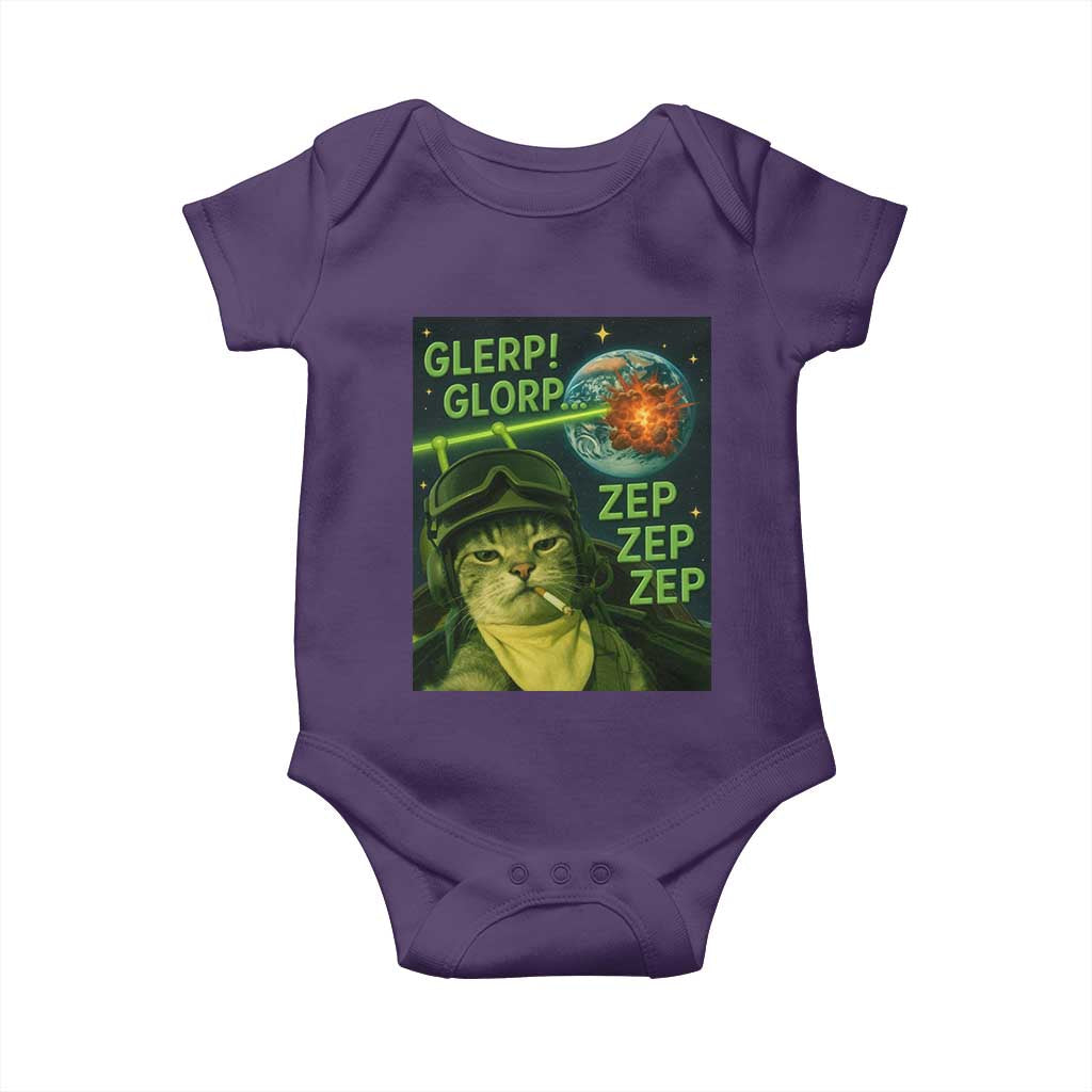Funny UFO Alien Cat Selfie Baby Onesie Retro Space Sci-Fi Cat Pilot - Wonder Print Shop
