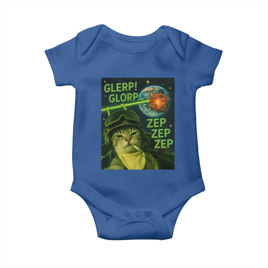 Funny UFO Alien Cat Selfie Baby Onesie Retro Space Sci-Fi Cat Pilot - Wonder Print Shop