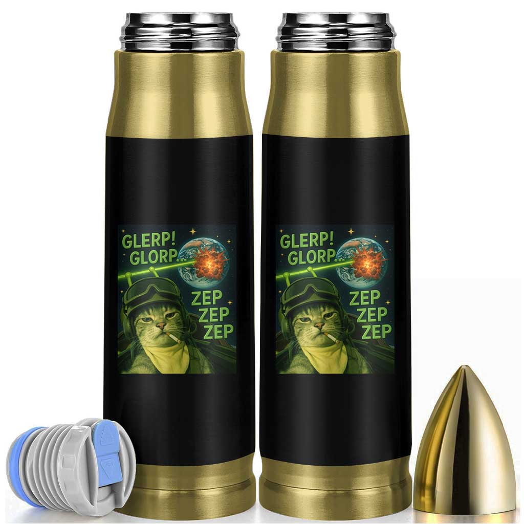 Funny UFO Alien Cat Selfie Bullet Tumbler Retro Space Sci-Fi Cat Pilot - Wonder Print Shop