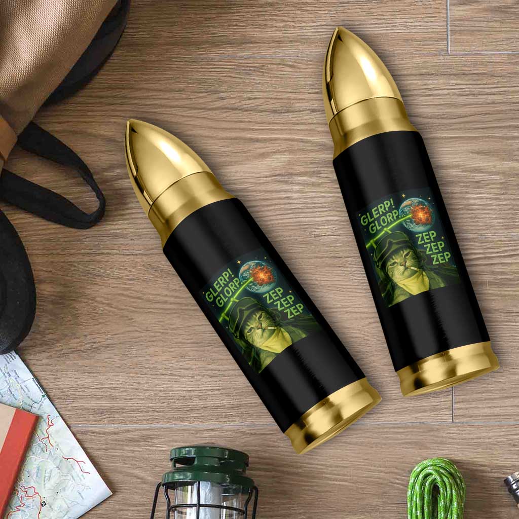 Funny UFO Alien Cat Selfie Bullet Tumbler Retro Space Sci-Fi Cat Pilot - Wonder Print Shop