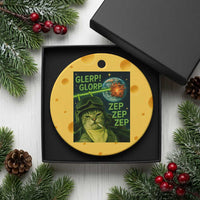 Funny UFO Alien Cat Selfie Ceramic Ornament Retro Space Sci-Fi Cat Pilot - Wonder Print Shop