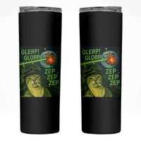 Funny UFO Alien Cat Selfie Skinny Tumbler Retro Space Sci-Fi Cat Pilot - Wonder Print Shop