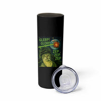 Funny UFO Alien Cat Selfie Skinny Tumbler Retro Space Sci-Fi Cat Pilot - Wonder Print Shop