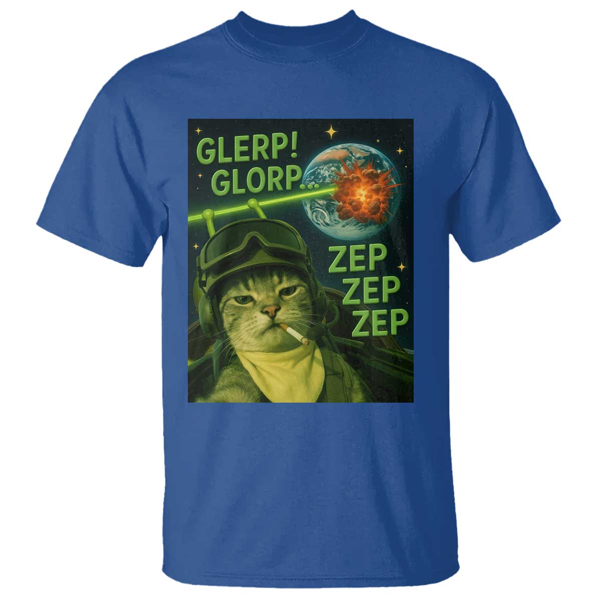Funny UFO Alien Cat Selfie T Shirt Retro Space Sci-Fi Cat Pilot - Wonder Print Shop