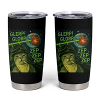 Funny UFO Alien Cat Selfie Tumbler Cup Retro Space Sci-Fi Cat Pilot - Wonder Print Shop