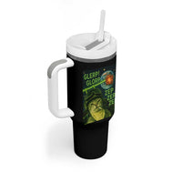 Funny UFO Alien Cat Selfie Tumbler With Handle Retro Space Sci-Fi Cat Pilot - Wonder Print Shop