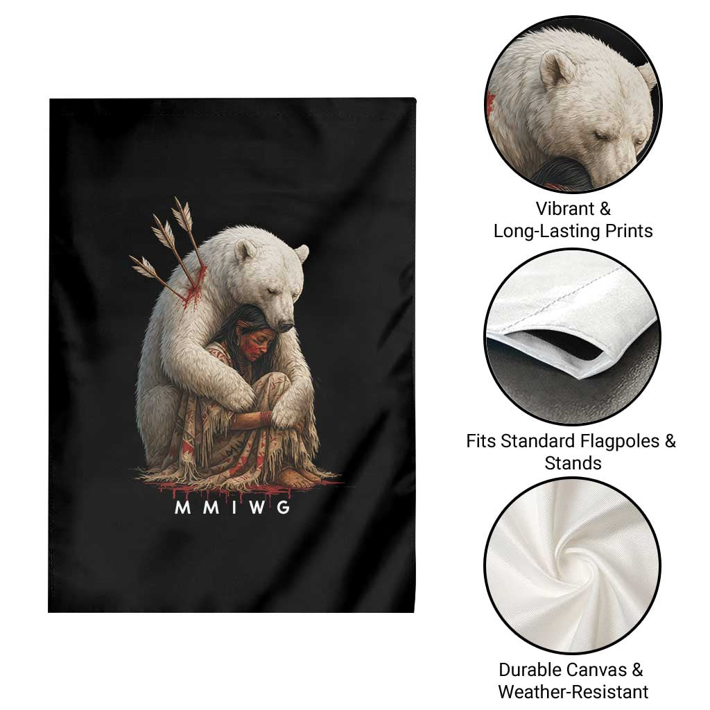 MMIW Native American Garden Flag Spirit Bear Protecting Indigenous Woman MMIWG - Wonder Print Shop