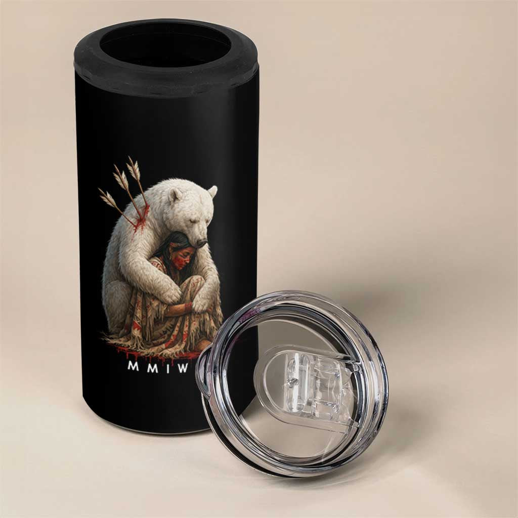 MMIW Native American 4 in 1 Can Cooler Tumbler Spirit Bear Protecting Indigenous Woman MMIWG - Wonder Print Shop