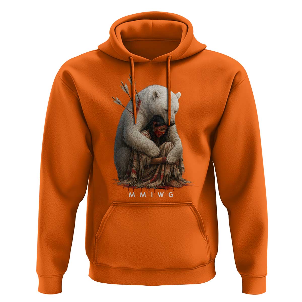 MMIW Native American Hoodie Spirit Bear Protecting Indigenous Woman MMIWG - Wonder Print Shop