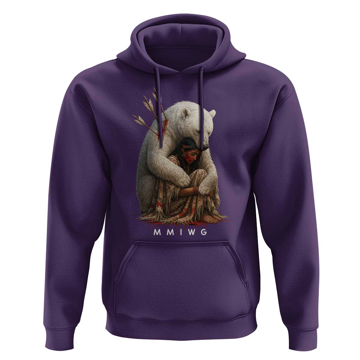 MMIW Native American Hoodie Spirit Bear Protecting Indigenous Woman MMIWG - Wonder Print Shop