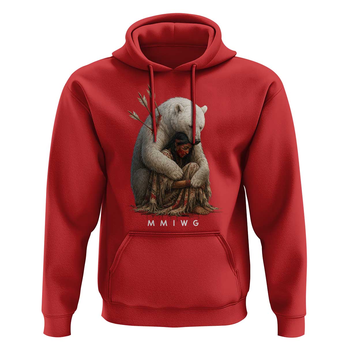 MMIW Native American Hoodie Spirit Bear Protecting Indigenous Woman MMIWG - Wonder Print Shop