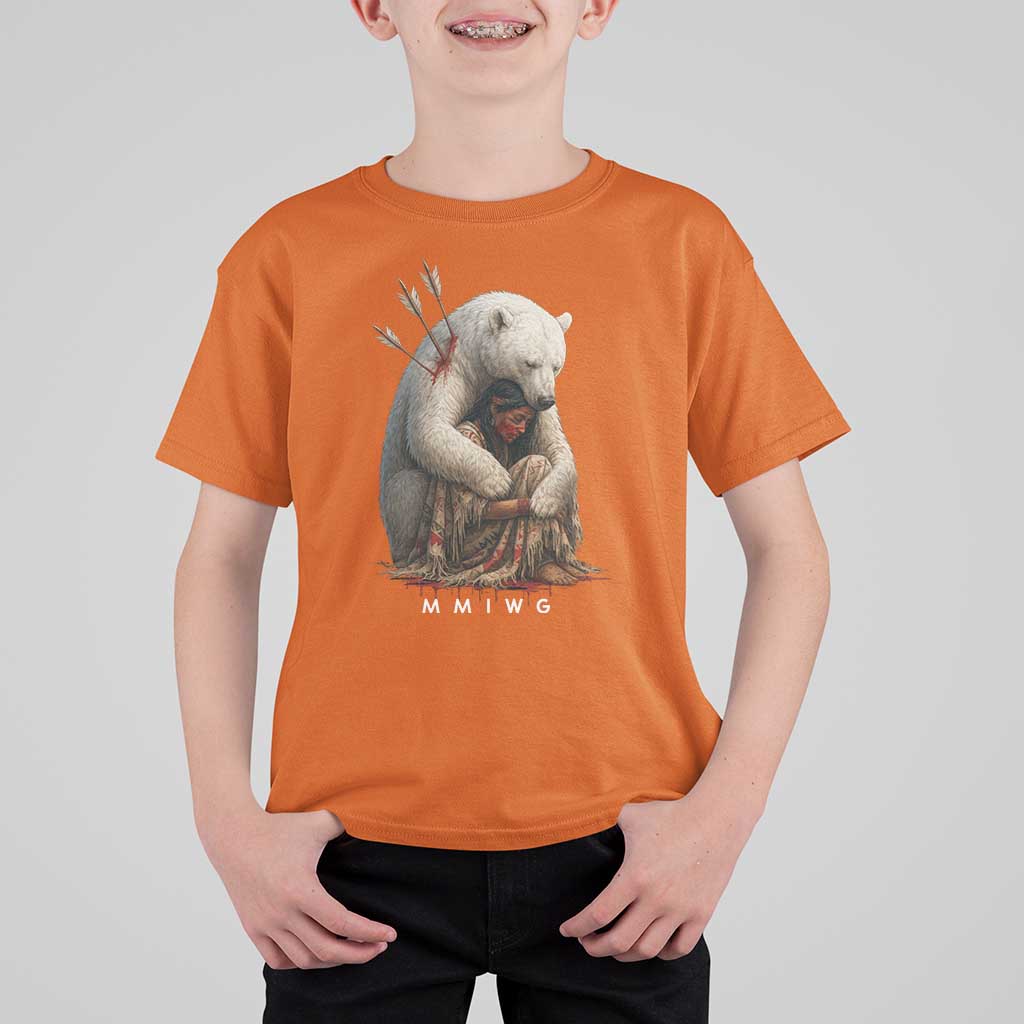 MMIW Native American T Shirt For Kid Spirit Bear Protecting Indigenous Woman MMIWG - Wonder Print Shop