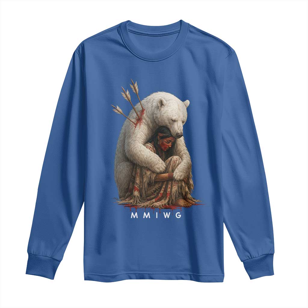 MMIW Native American Long Sleeve Shirt Spirit Bear Protecting Indigenous Woman MMIWG - Wonder Print Shop