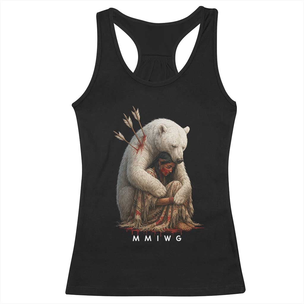 MMIW Native American Racerback Tank Top Spirit Bear Protecting Indigenous Woman MMIWG - Wonder Print Shop