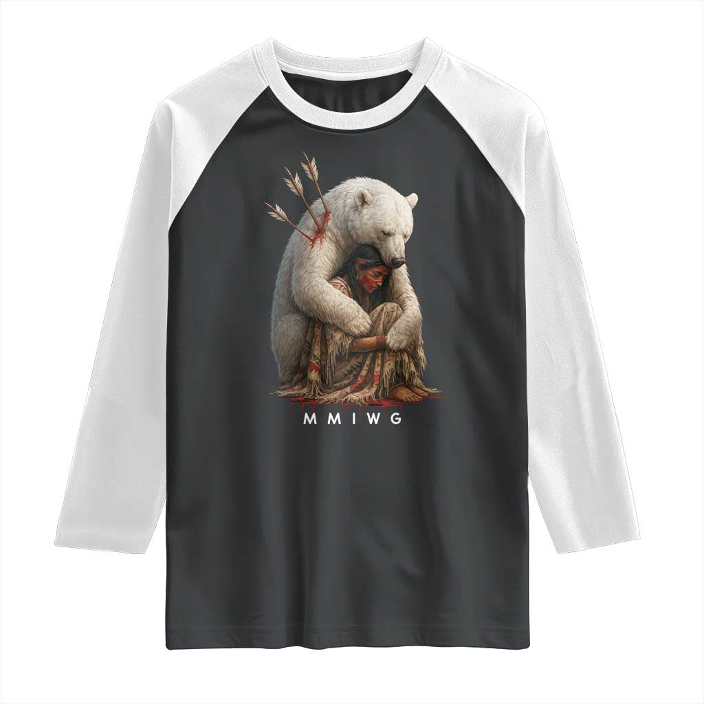MMIW Native American Raglan Shirt Spirit Bear Protecting Indigenous Woman MMIWG - Wonder Print Shop