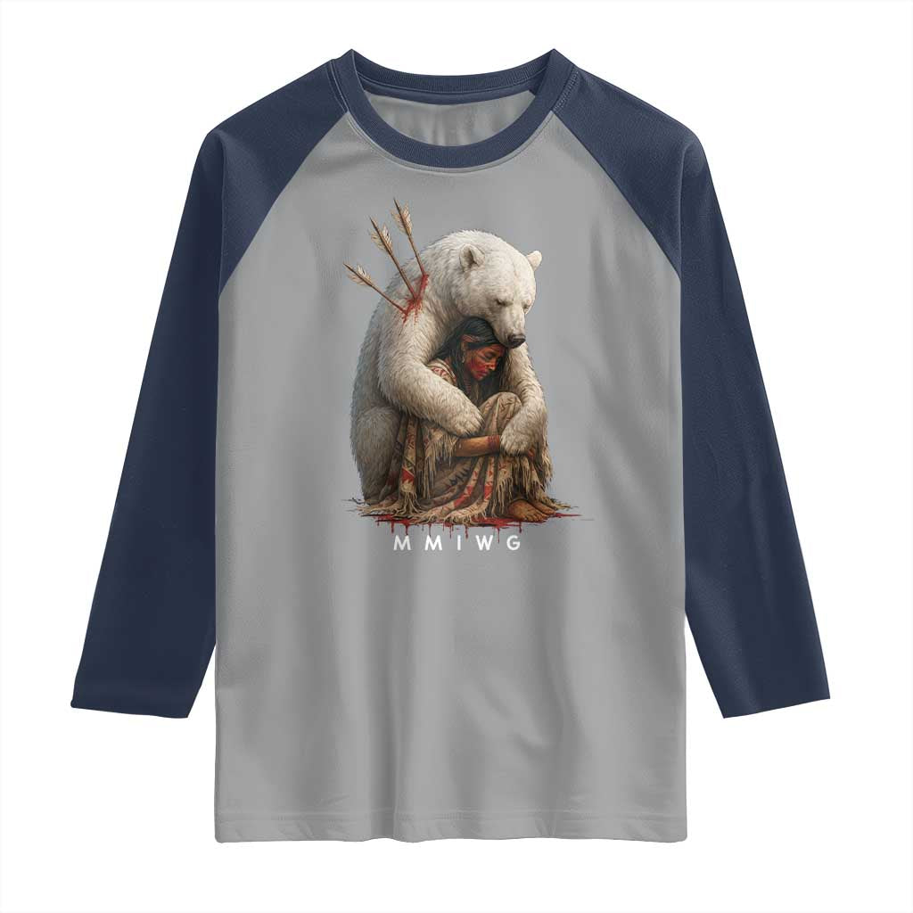 MMIW Native American Raglan Shirt Spirit Bear Protecting Indigenous Woman MMIWG - Wonder Print Shop