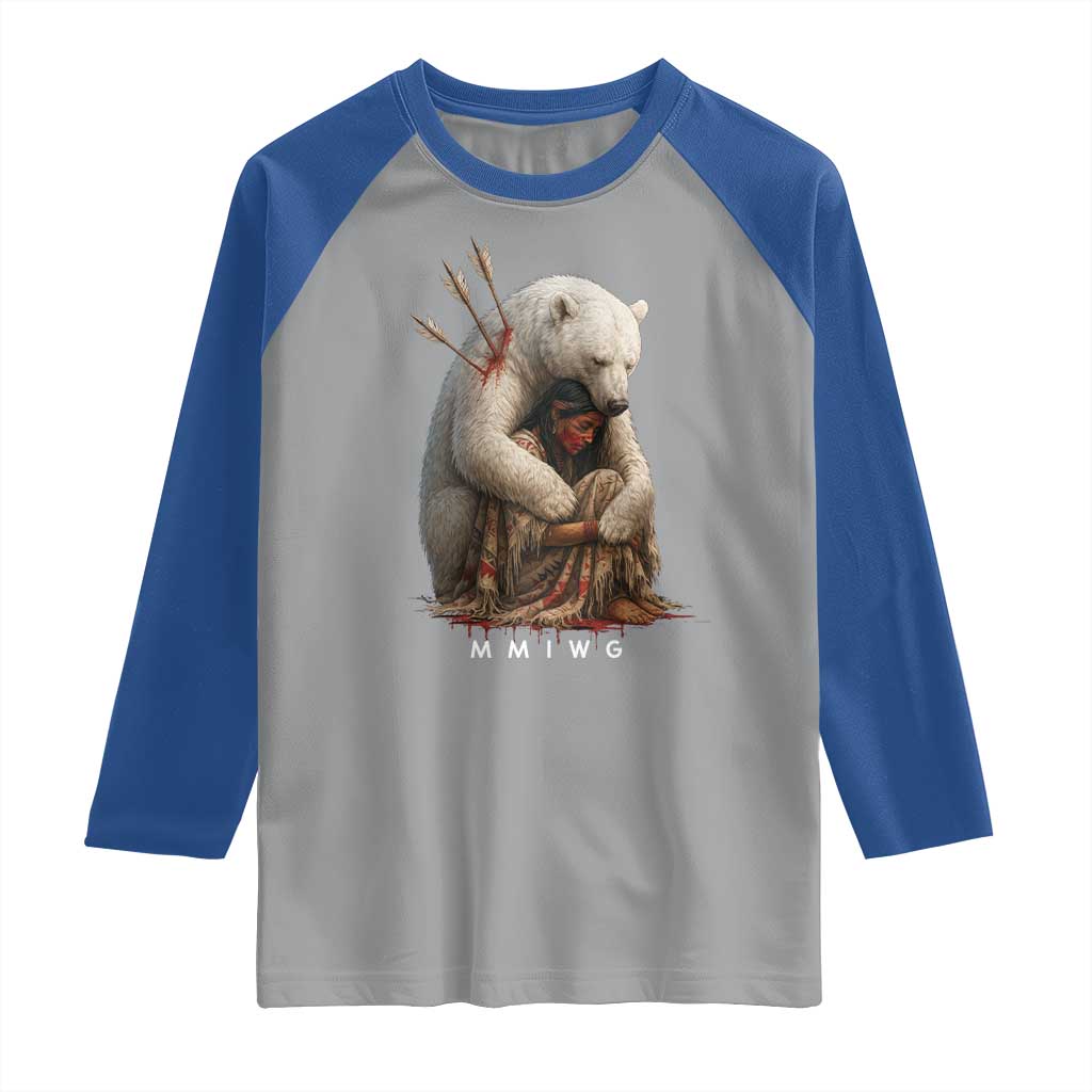 MMIW Native American Raglan Shirt Spirit Bear Protecting Indigenous Woman MMIWG - Wonder Print Shop