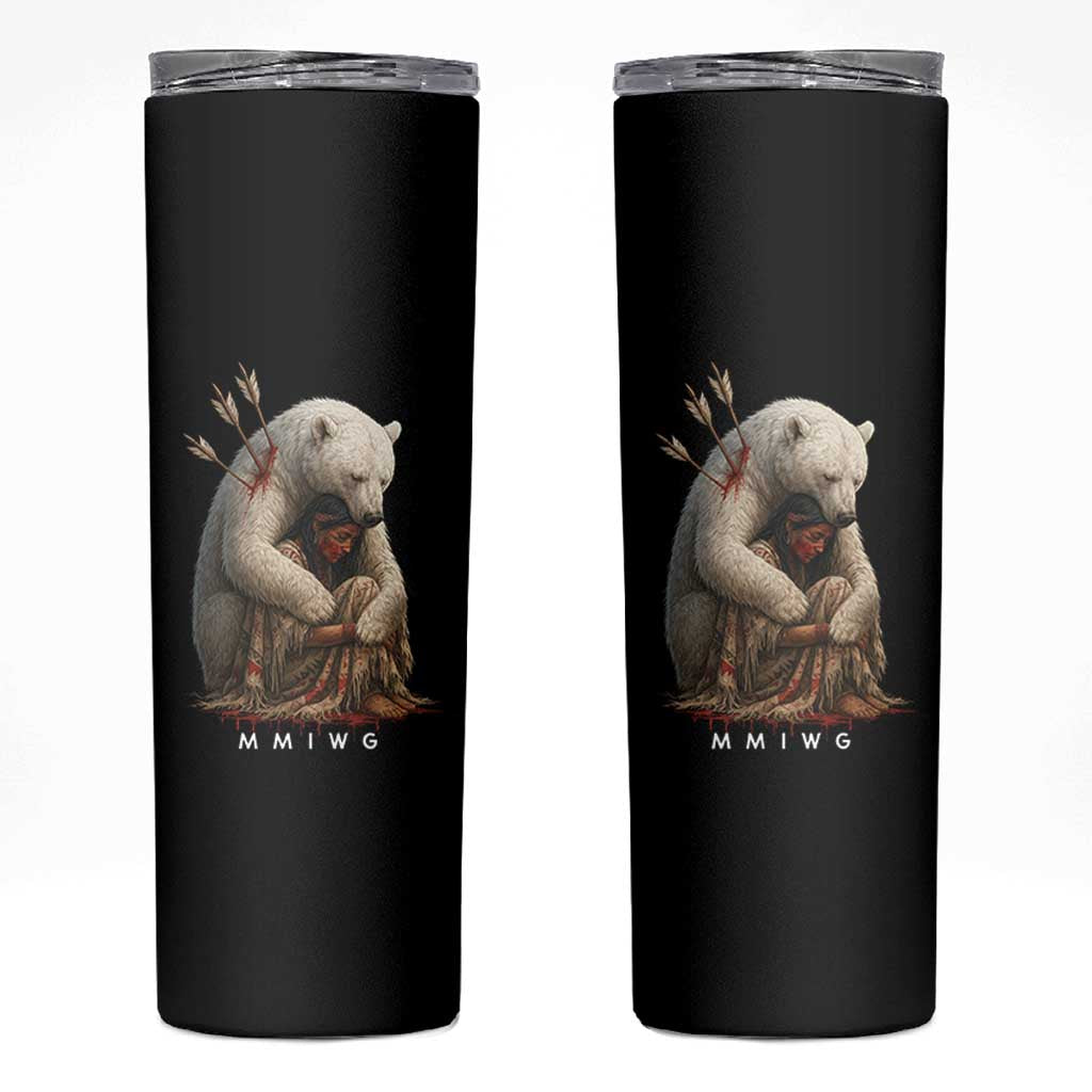 MMIW Native American Skinny Tumbler Spirit Bear Protecting Indigenous Woman MMIWG - Wonder Print Shop