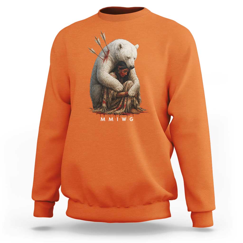 MMIW Native American Sweatshirt Spirit Bear Protecting Indigenous Woman MMIWG - Wonder Print Shop