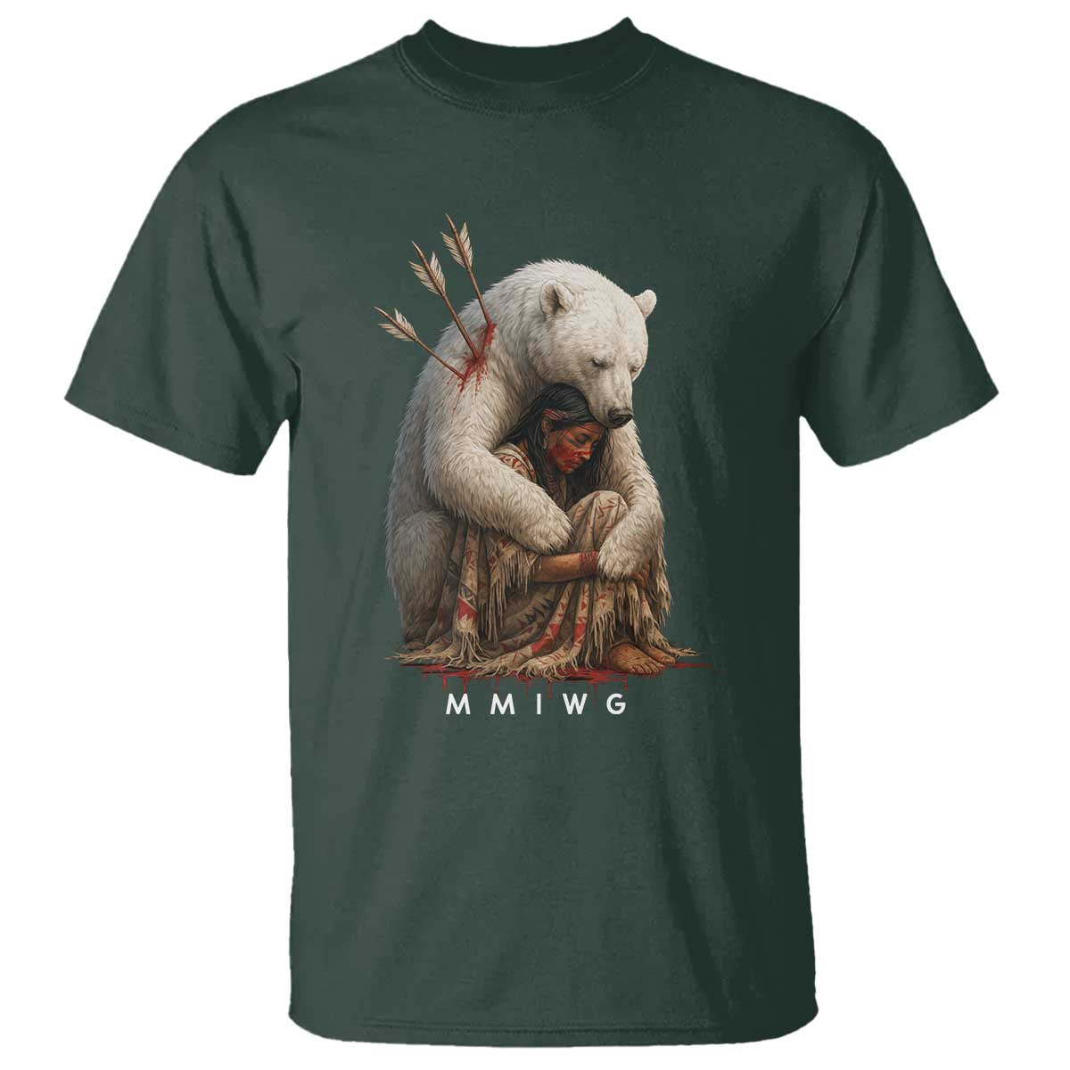 MMIW Native American T Shirt Spirit Bear Protecting Indigenous Woman MMIWG - Wonder Print Shop