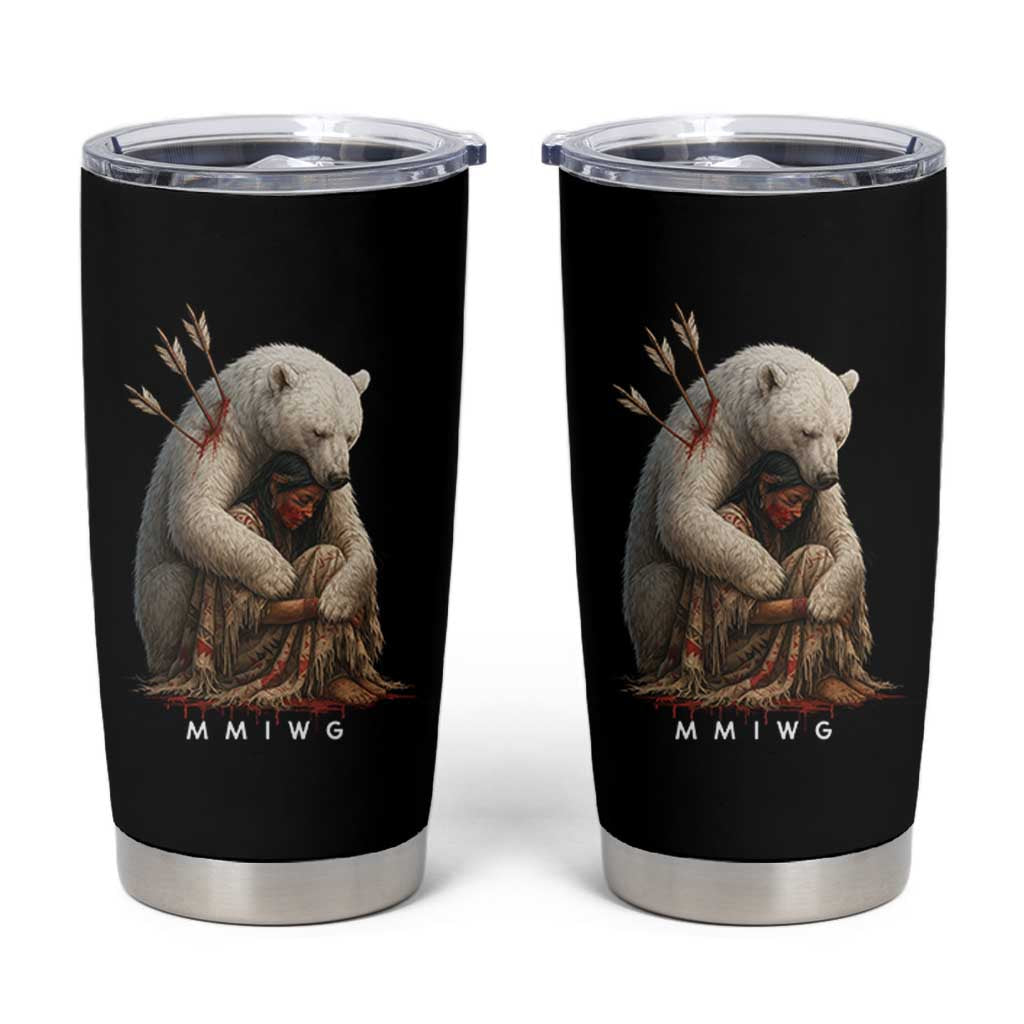 MMIW Native American Tumbler Cup Spirit Bear Protecting Indigenous Woman MMIWG - Wonder Print Shop