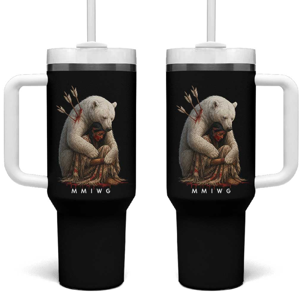MMIW Native American Tumbler With Handle Spirit Bear Protecting Indigenous Woman MMIWG - Wonder Print Shop