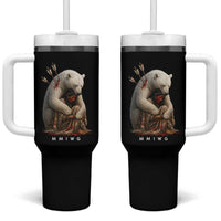 MMIW Native American Tumbler With Handle Spirit Bear Protecting Indigenous Woman MMIWG - Wonder Print Shop