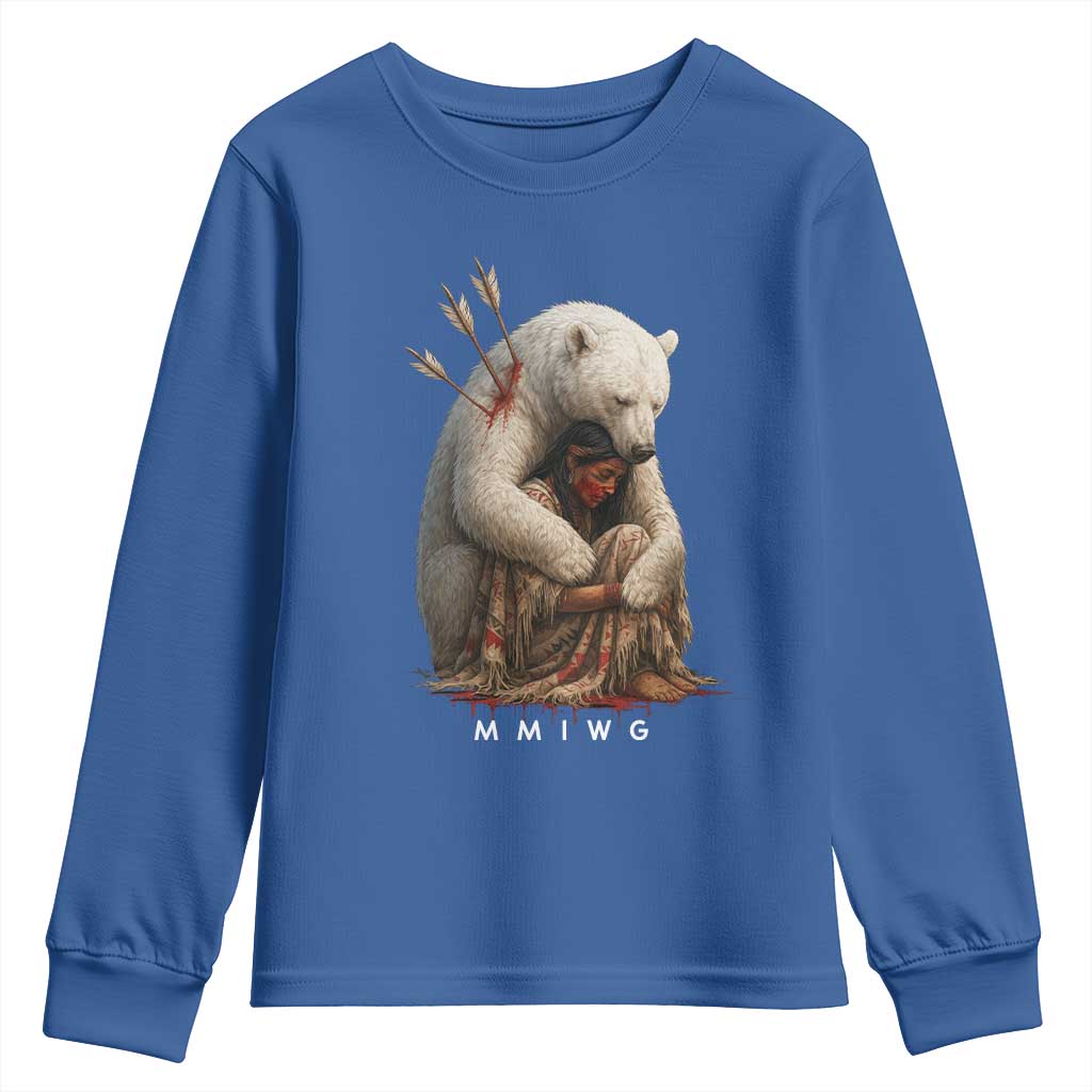 MMIW Native American Youth Sweatshirt Spirit Bear Protecting Indigenous Woman MMIWG - Wonder Print Shop