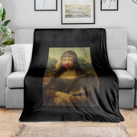 MMIW Awareness Throw Blanket Mona Lisa Red Handprint Indigenous Woman Stop Stolen Sisters