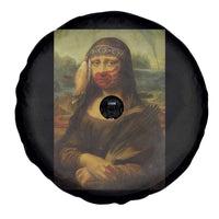 MMIW Awareness Spare Tire Cover Mona Lisa Red Handprint Indigenous Woman Stop Stolen Sisters