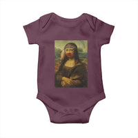 MMIW Awareness Baby Onesie Mona Lisa Red Handprint Indigenous Woman Stop Stolen Sisters