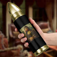 MMIW Awareness Bullet Tumbler Mona Lisa Red Handprint Indigenous Woman Stop Stolen Sisters