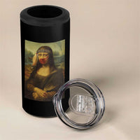 MMIW Awareness 4 in 1 Can Cooler Tumbler Mona Lisa Red Handprint Indigenous Woman Stop Stolen Sisters