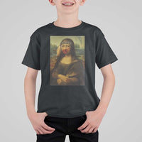 MMIW Awareness T Shirt For Kid Mona Lisa Red Handprint Indigenous Woman Stop Stolen Sisters