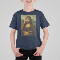 MMIW Awareness T Shirt For Kid Mona Lisa Red Handprint Indigenous Woman Stop Stolen Sisters