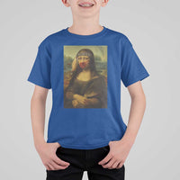 MMIW Awareness T Shirt For Kid Mona Lisa Red Handprint Indigenous Woman Stop Stolen Sisters