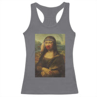MMIW Awareness Racerback Tank Top Mona Lisa Red Handprint Indigenous Woman Stop Stolen Sisters