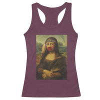 MMIW Awareness Racerback Tank Top Mona Lisa Red Handprint Indigenous Woman Stop Stolen Sisters