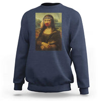 MMIW Awareness Sweatshirt Mona Lisa Red Handprint Indigenous Woman Stop Stolen Sisters