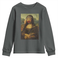 MMIW Awareness Youth Sweatshirt Mona Lisa Red Handprint Indigenous Woman Stop Stolen Sisters