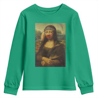 MMIW Awareness Youth Sweatshirt Mona Lisa Red Handprint Indigenous Woman Stop Stolen Sisters