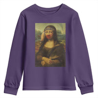 MMIW Awareness Youth Sweatshirt Mona Lisa Red Handprint Indigenous Woman Stop Stolen Sisters